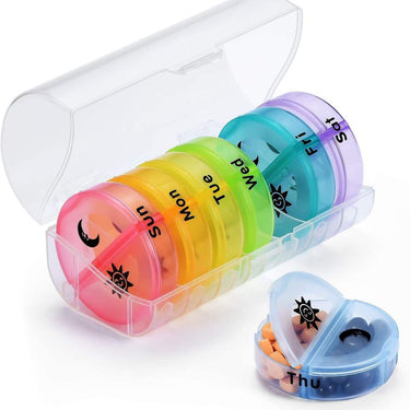 Pill box medicine holder transparent 7-day organiser